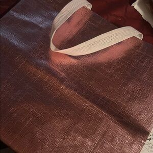 Metallic Pink Tote Bag with White Handles